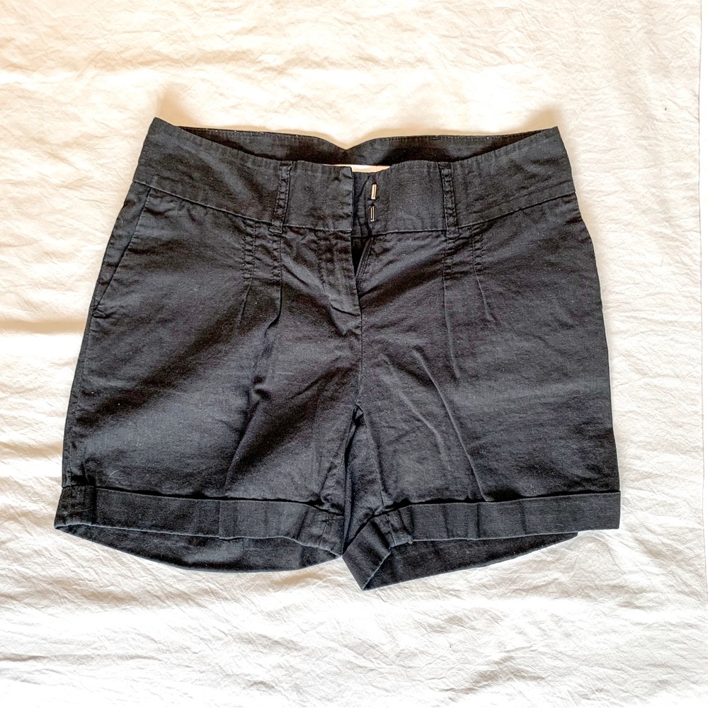 Ladies Vintage Smart Set Linen Blend Shorts.  High Waist.  Front Pleats.
